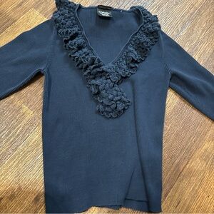 Chunky goth Sweater with Ruffle Detail